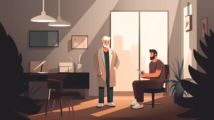  Professional doctor read report to the patient, Disease diagnosis.Health check up.