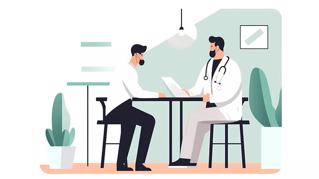  Professional doctor read report to the patient, Disease diagnosis.Health check up.