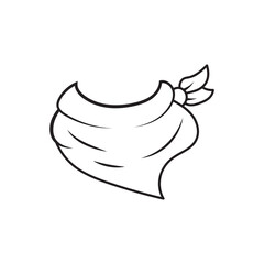 Hand drawn Kids drawing Cartoon Vector illustration scarf icon Isolated on White Background