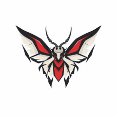 Mascot logo Moth white background