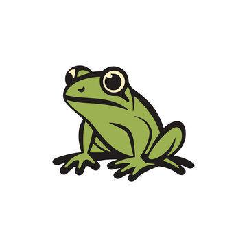 simple green frog wild animal logo vector illustration template design