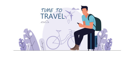Time To Travel background for ecommerce