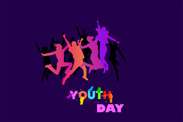 Youth day vector illustration. Youth Day for banner, brochure, greeting, invitation, cover. Design Elements for poster.

