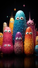 Charming Little Monsters Cartoon Pattern Artwork Monster Magic Cute Cartoon Background Design