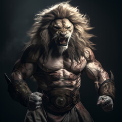 Fototapeta na wymiar Strong Lion Super Power