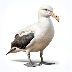 Brushstroke watercolor style realistic full body portrait of a albatross on white background Generated by AI 01