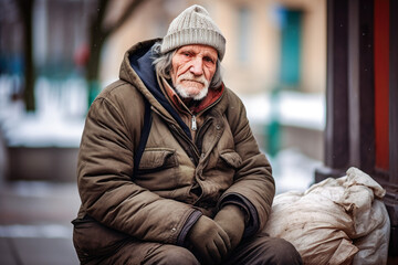 Obraz premium Homeless person on city streets