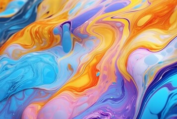 Obraz premium swirls of multicolore marble,liquid marble texture. generative ai