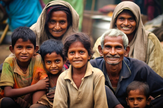 Very happy poor people