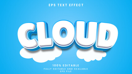 Cloud editable text effect	 - obrazy, fototapety, plakaty