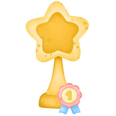 Gold medals and trophies in sports games