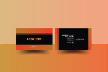 Modern creative business card and simple business card design with yellow. Luxury business card design template.