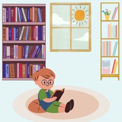 child reading book