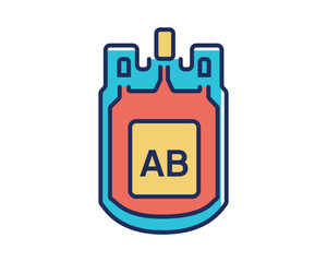blood bag icon over white background, flat detail style, vector illustration