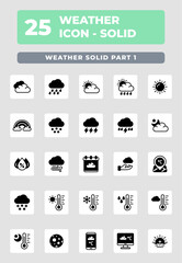 Weather Solid Style Icon Design