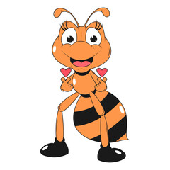 cute ant animal cartoon illustration set