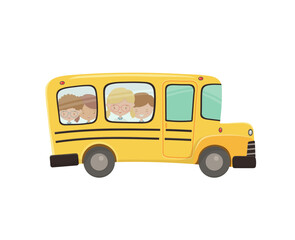 Obraz na płótnie Canvas vector school bus with kids illustration