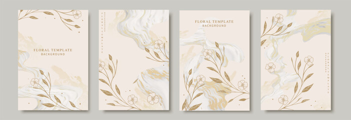 Abstract floral template set