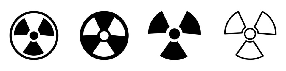 Radioactive vector flat icons set