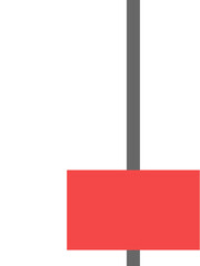 Illustration of a single green or uptrend candlestick indicating an increase in price