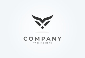 Initial X Horn logo. minimalist letter X with Horn design logo. vector illustration