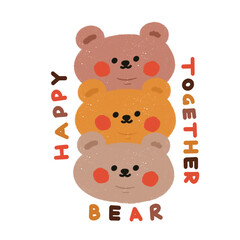 Triple bear (with text)