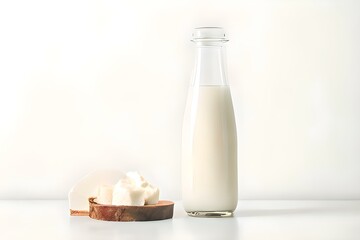 Obraz na płótnie Canvas bottle of milk and glass Generative AI