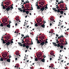 Floral tiling wallpaper