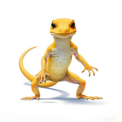 Fototapeta na wymiar Brushstroke watercolor style realistic full body portrait of a salamander on white background Generated by AI 02