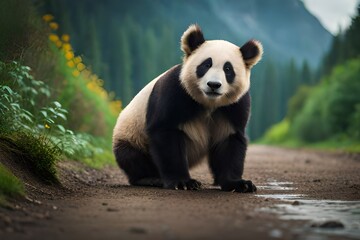 panda in jungle
