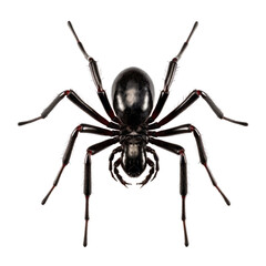 black spider isolated on transparent background cutout
