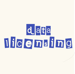 The image shows a white background with a colored "Data Licensing" button.