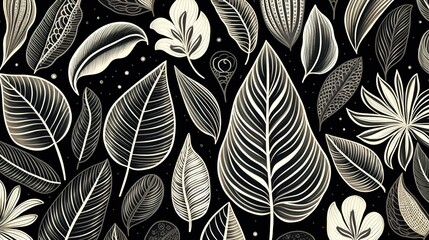 Lush Leafage Tropical Leaves Backdrop Tropical Vibes Leaves Focused Background