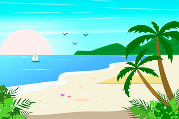Fototapeta na wymiar tropical beach landscape summer background