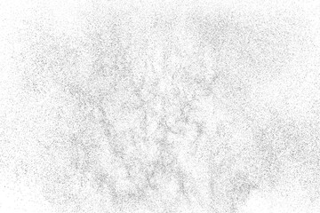 Distressed black texture. Dark grainy texture on white background. Dust overlay textured. Grain noise particles. Rusted white effect. Grunge design elements. Vector illustration, EPS 10.