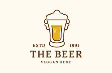 The beer logo vector icon illustration hipster vintage retro