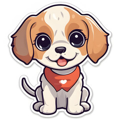 Cute puffy happy puppy illustration