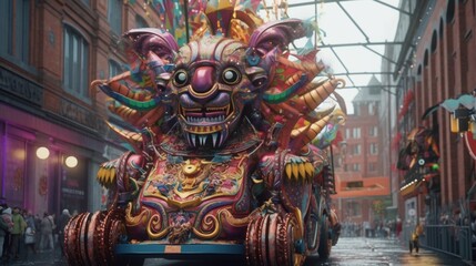 Fototapeta na wymiar A carnival sculpture decorating the city.Generative AI