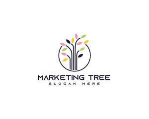 Marketing Tree Logo Icon for Brand