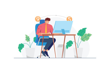 Working Hours Illustration