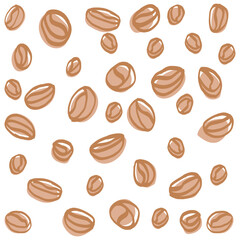 Coffee Bean Seamless Pattern Doodle Vector Art