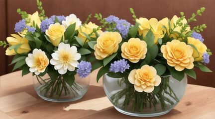 Obraz na płótnie Canvas beautiful flowers in a beautiful flower vase by generative ai