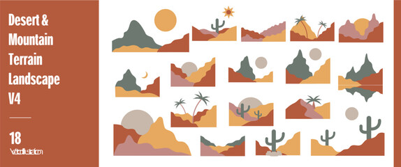 Desert & Mountain Terrain Landscape Illustration 4