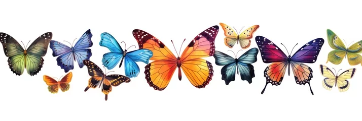 Papier Peint photo Papillons Safari Animal set colorful butterflies and dragonflies in watercolor style.