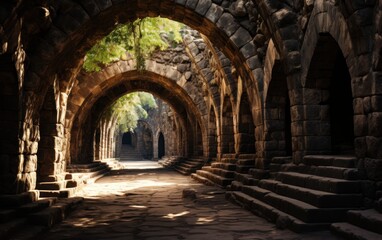 Fototapeta na wymiar Ancient classic architecture stone arches
