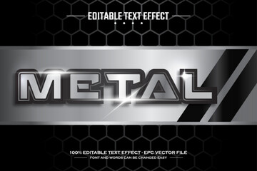 Metal 3D editable text effect template