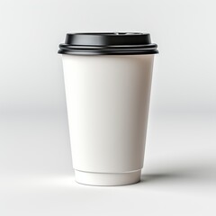 Paper Coffee Cup Mockup, white blank background.
