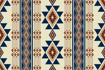 Aztec Navajo vintage pattern. Vector aztec Navajo geometric stripes seamless pattern. Geometric southwest vintage pattern use for fabric, textile, home decoration elements, upholstery, wrapping, etc. - obrazy, fototapety, plakaty