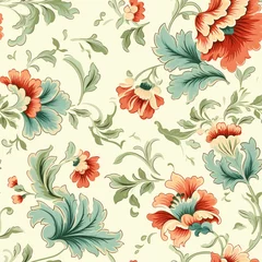 Deurstickers Vintage floral wallpaper © Ricardo Costa