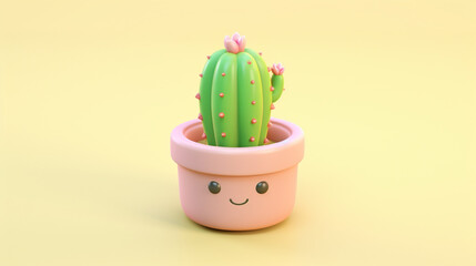 Adorable Miniature 3D Cactus: A Tiny Delight of Nature